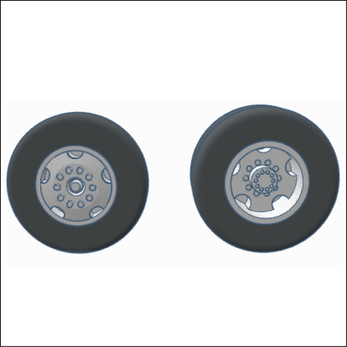 5 Hole Steel Wheel Set (includes axles)